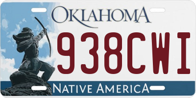 OK license plate 938CWI