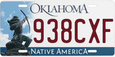 OK license plate 938CXF
