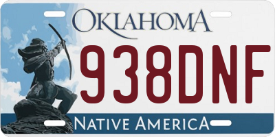 OK license plate 938DNF
