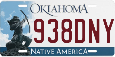 OK license plate 938DNY