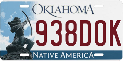 OK license plate 938DOK