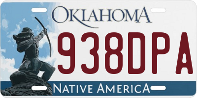 OK license plate 938DPA