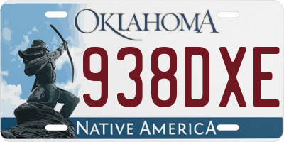 OK license plate 938DXE