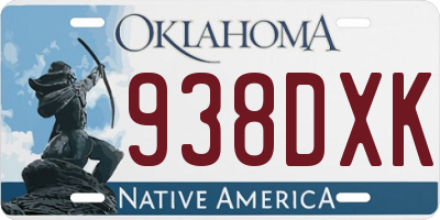 OK license plate 938DXK