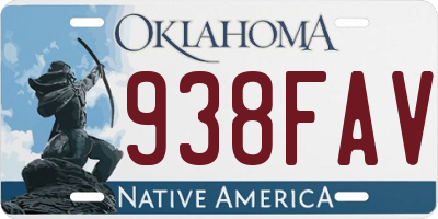OK license plate 938FAV