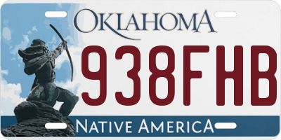 OK license plate 938FHB
