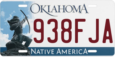 OK license plate 938FJA