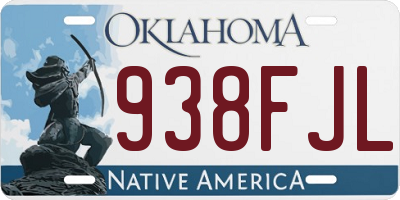 OK license plate 938FJL