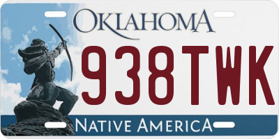 OK license plate 938TWK