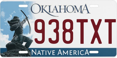 OK license plate 938TXT