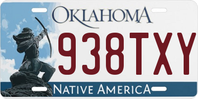 OK license plate 938TXY