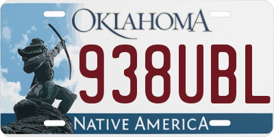 OK license plate 938UBL