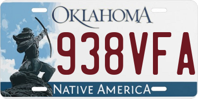 OK license plate 938VFA