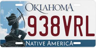 OK license plate 938VRL
