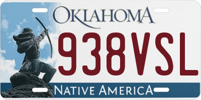 OK license plate 938VSL