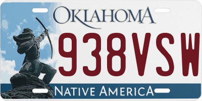 OK license plate 938VSW