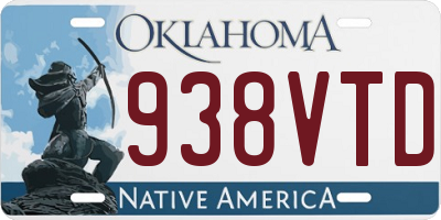 OK license plate 938VTD