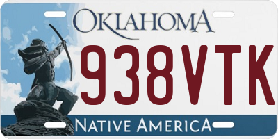 OK license plate 938VTK