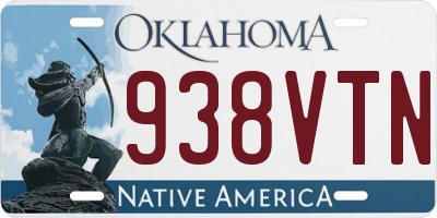 OK license plate 938VTN