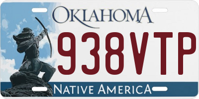 OK license plate 938VTP
