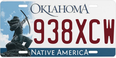 OK license plate 938XCW