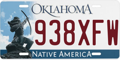 OK license plate 938XFW