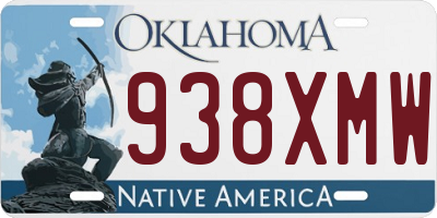 OK license plate 938XMW