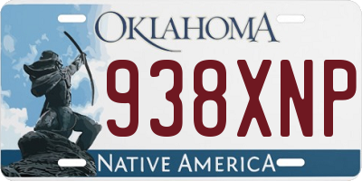 OK license plate 938XNP