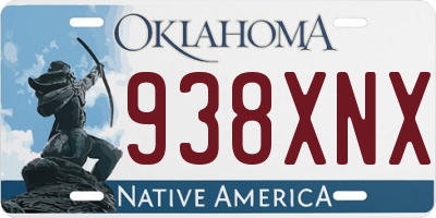 OK license plate 938XNX