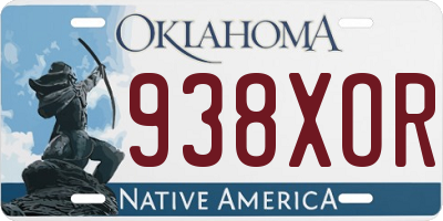 OK license plate 938XOR
