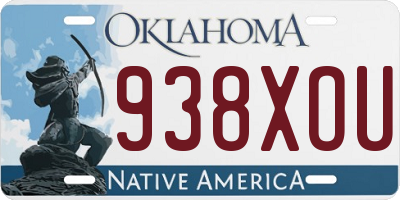 OK license plate 938XOU