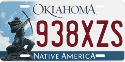 OK license plate 938XZS