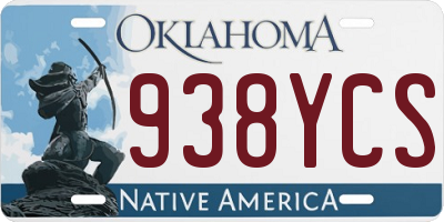 OK license plate 938YCS