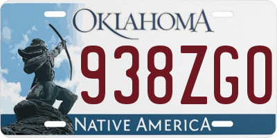 OK license plate 938ZGO