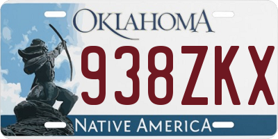OK license plate 938ZKX