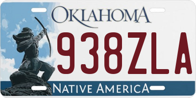 OK license plate 938ZLA