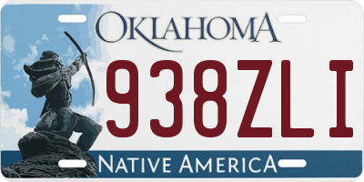 OK license plate 938ZLI