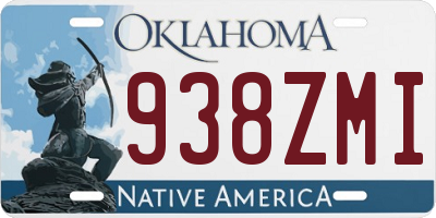 OK license plate 938ZMI