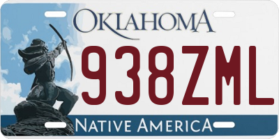 OK license plate 938ZML