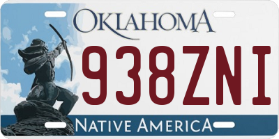 OK license plate 938ZNI