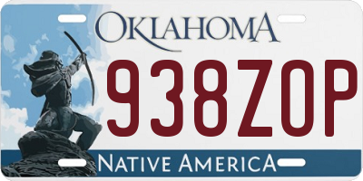 OK license plate 938ZOP