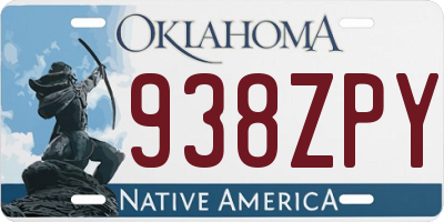 OK license plate 938ZPY