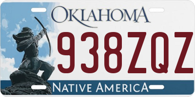 OK license plate 938ZQZ