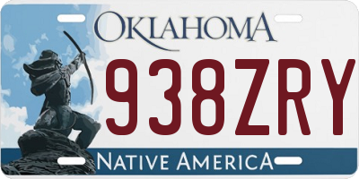 OK license plate 938ZRY