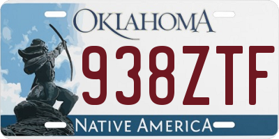 OK license plate 938ZTF