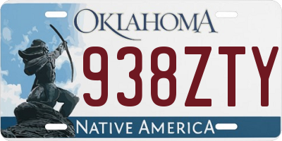 OK license plate 938ZTY