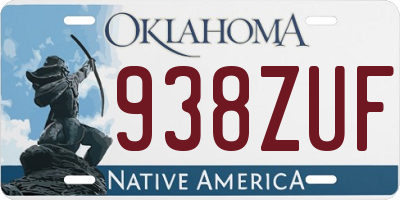 OK license plate 938ZUF