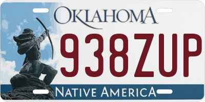 OK license plate 938ZUP