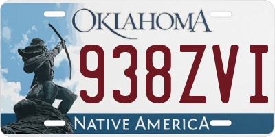 OK license plate 938ZVI