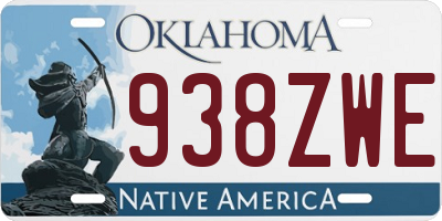 OK license plate 938ZWE